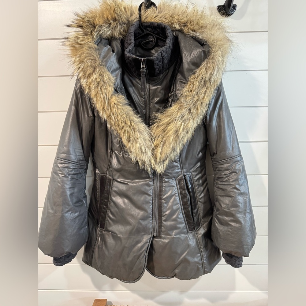 Grey/silver Mackage Women’s Puffer Jacket